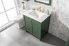 Image of Legion Furniture WLF2130-VG 30" Vogue Green Finish Sink Vanity Cabinet With Carrara White Top - Houux