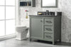 Image of Legion Furniture WLF2136-PG 36" Pewter Green Finish Sink Vanity Cabinet With Blue Lime Stone Top - Houux
