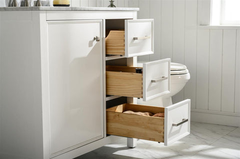 Legion Furniture WLF2136-W 36" White Finish Sink Vanity Cabinet With Carrara White Top - Houux