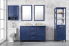 Image of Legion Furniture WLF2154-B 54" Blue Finish Double Sink Vanity Cabinet With Carrara White Top - Houux