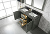 Image of Legion Furniture WLF2154-PG 54" Pewter Green Finish Double Sink Vanity Cabinet With Blue Lime Stone Top - Houux