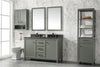 Image of Legion Furniture WLF2154-PG 54" Pewter Green Finish Double Sink Vanity Cabinet With Blue Lime Stone Top - Houux