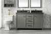 Image of Legion Furniture WLF2154-PG 54" Pewter Green Finish Double Sink Vanity Cabinet With Blue Lime Stone Top - Houux