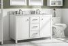 Image of Legion Furniture WLF2154-W 54" White Finish Double Sink Vanity Cabinet With Carrara White Top - Houux