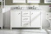 Image of Legion Furniture WLF2154-W 54" White Finish Double Sink Vanity Cabinet With Carrara White Top - Houux