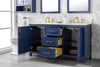 Image of Legion Furniture WLF2160D-B 60" Blue Finish Double Sink Vanity Cabinet With Carrara White Top - Houux