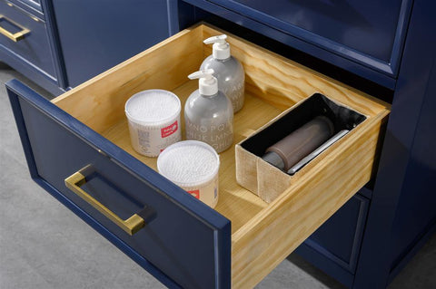 Legion Furniture WLF2160S-B 60" Blue Finish Single Sink Vanity Cabinet With Carrara White Top - Houux