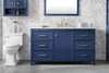 Image of Legion Furniture WLF2160S-B 60" Blue Finish Single Sink Vanity Cabinet With Carrara White Top - Houux