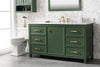 Image of Legion Furniture WLF2160S-VG 60" Vogue Green Finish Single Sink Vanity Cabinet With Carrara White Top - Houux