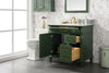 Image of Legion Furniture WLF2236-VG 36" Vogue Green Finish Sink Vanity Cabinet With Carrara White Top - Houux