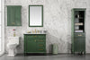 Image of Legion Furniture WLF2236-VG 36" Vogue Green Finish Sink Vanity Cabinet With Carrara White Top - Houux