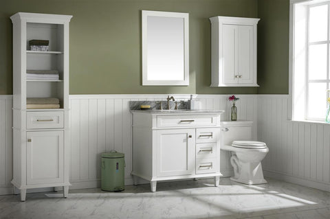 Legion Furniture WLF2236-W 36" White Finish Sink Vanity Cabinet With Carrara White Top - Houux