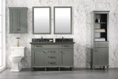 Legion Furniture WLF2254-PG 54" Pewter Green Finish Double Sink Vanity Cabinet With Blue Lime Stone Top - Houux