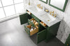 Image of Legion Furniture WLF2254-VG 54" Vogue Green Finish Double Sink Vanity Cabinet With Carrara White Top - Houux