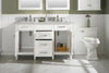 Image of Legion Furniture WLF2254-W 54" White Finish Double Sink Vanity Cabinet With Carrara White Top - Houux