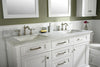 Image of Legion Furniture WLF2260D-W 60" White Finish Double Sink Vanity Cabinet With Carrara White Top - Houux