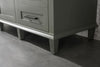 Image of Legion Furniture WLF2260S-PG 60" Pewter Green Finish Single Sink Vanity Cabinet With Blue Lime Stone Top - Houux