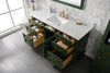 Image of Legion Furniture WLF2260S-VG 60" Vogue Green Finish Single Sink Vanity Cabinet With Carrara White Top - Houux