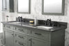 Image of Legion Furniture WLF2272-PG 72" Pewter Green Double Single Sink Vanity Cabinet With Blue Lime Stone Top - Houux