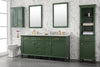 Image of Legion Furniture WLF2272-VG 72" Vogue Green Double Single Sink Vanity Cabinet With Carrara White Top - Houux