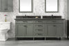Image of Legion Furniture WLF2280-PG 80" Pewter Green Double Single Sink Vanity Cabinet With Blue Lime Stone Quartz Top WLF2280-BS-QZ - Houux