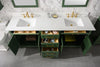 Image of Legion Furniture WLF2280-VG 80" Vogue Green Double Single Sink Vanity Cabinet With Carrara White Quartz Top WLF2280-CW-QZ - Houux