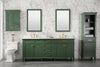 Image of Legion Furniture WLF2280-VG 80" Vogue Green Double Single Sink Vanity Cabinet With Carrara White Quartz Top WLF2280-CW-QZ - Houux