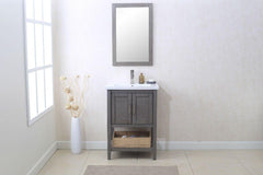 Legion Furniture WLF6021-SG 24" Silver Gray Sink Vanity With Mirror, UPC Faucet and Basket - Houux