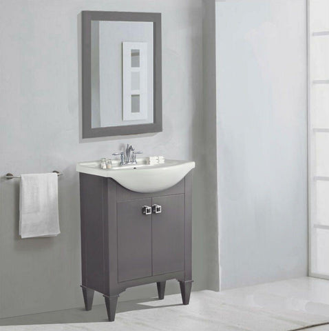 Legion Furniture WLF6045-G 24" Gray Sink Vanity, No Faucet - Houux