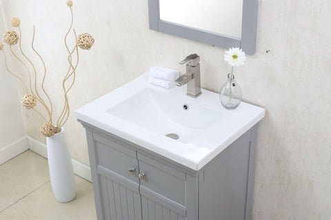 Legion Furniture WLF7016-G 24" Gray Sink Vanity, No Faucet - Houux