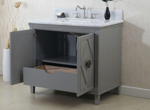 Legion Furniture WLF7036-36 36" Gray Sink Vanity Cabinet Match With Wlf6036-37 Top, No Faucet - Houux