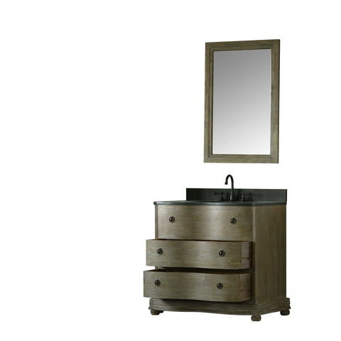 Legion Furniture WN7136 + WN7124-M 37" Solid Elm Sink Vanity With Faucet and 24" Mirror - Houux