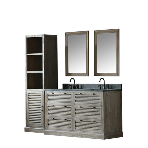 Legion Furniture WN7260 +  WN7224-M 61" Solid Elm Sink Vanity With Faucet and 2 of 24" Mirror - Houux