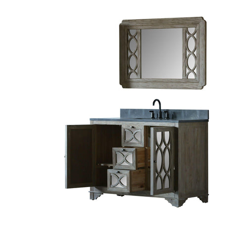 Legion Furniture WN7448 + WN7431-M 48" Solid Elm Sink Vanity With Faucet and 47.5" Rectangle Mirror - Houux