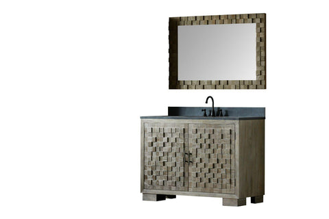 Legion Furniture WN7648 + WN7631-M 48" Solid Elm Sink Vanity With Faucet and 47.5" Rectangle Mirror - Houux