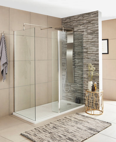 Nuie WRS030H Wetroom Hinged Screen 300 x 1850mm