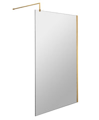 Nuie WRSCBB010 Brushed Brass 1000mm Wetroom Screen With Support Bar