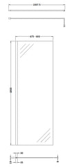 Nuie WRSCBB070 Brushed Brass 700mm Wetroom Screen With Support Bar