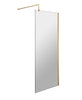 Image of Nuie WRSCBB076 Brushed Brass 760mm Wetroom Screen With Support Bar