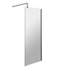 Image of Nuie WRSCBP076 Black 760mm Wetroom Screen With Support Bar