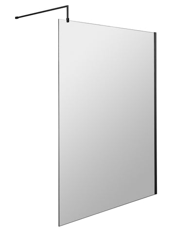 Nuie WRSCBP14 Black 1400mm Wetroom Screen With Support Bar