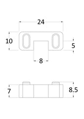 Nuie WRSF007 Black Wetroom Screen Support Foot