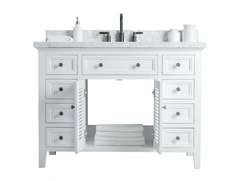 Legion Furniture WS2148-W 48" Solid Wood Sink Vanity With Mirror and Faucet - Houux