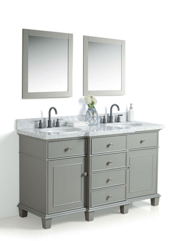 Legion Furniture WS2260-G 60" Solid Wood Sink Vanity With Mirror and Faucet - Houux