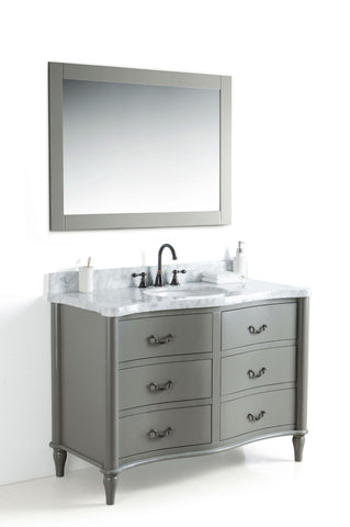 Legion Furniture WS2448-G 48" Solid Wood Sink Vanity With Mirror and Faucet - Houux