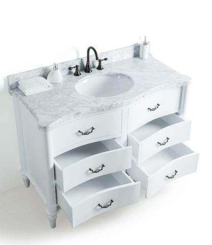 Legion Furniture WS2448-W 48" Solid Wood Sink Vanity With Mirror and Faucet - Houux