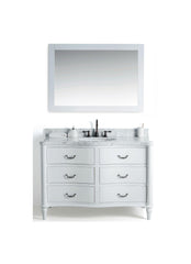 Legion Furniture WS2448-W 48" Solid Wood Sink Vanity With Mirror and Faucet - Houux