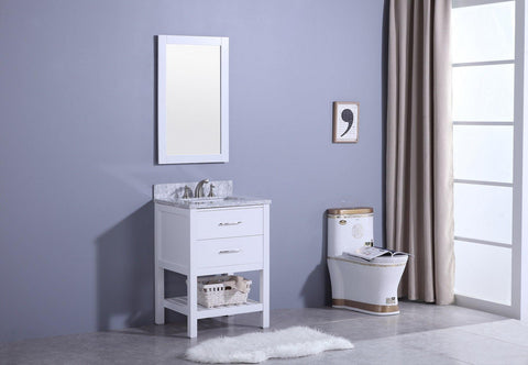 Legion Furniture WT7124-W Sink Vanity With Mirror, Without Faucet - Houux