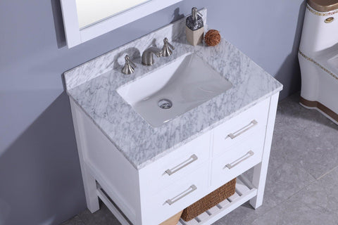 Legion Furniture WT7130-W Sink Vanity With Mirror, Without Faucet - Houux