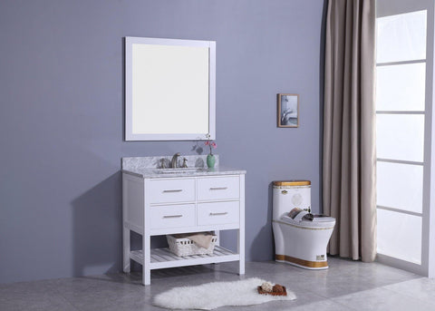 Legion Furniture WT7136-W Sink Vanity With Mirror, Without Faucet - Houux